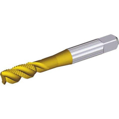 Kennametal - M16x2.00 Metric 3 Flute Modified Bottoming Spiral Flute Tap - Cobalt, Oxide Finish, 96.8mm OAL, Right Hand Flute, Right Hand Thread, D7 - USA Tool & Supply