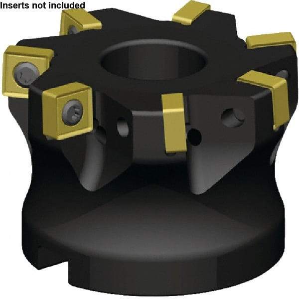 Kennametal - 8 Inserts, 4" Cut Diam, 1-1/2" Arbor Diam, 9.16mm Max Depth of Cut, Indexable Square-Shoulder Face Mill - 2° Lead Angle, 2" High, SN_J31252EN__ Insert Compatibility, Series KSSM - USA Tool & Supply