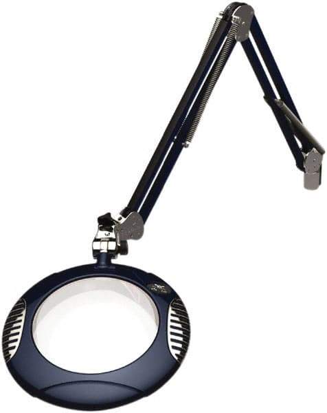 O.C. White - 43 Inch, Spring Suspension, Clamp on, LED, Spectre Blue, Magnifying Task Light - 8 Watt, 7.5 and 15 Volt, 2x Magnification, 5-1/4 Inch Wide, 7-1/2 Inch Long - USA Tool & Supply