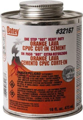 Oatey - 16 oz All-Purpose Medium Bodied Cement - Orange, Use with PVC & CPVC - USA Tool & Supply