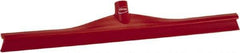 Vikan - 23.62" Rubber Blade Floor Squeegee - Single Edge, Red, Plastic Holder - USA Tool & Supply