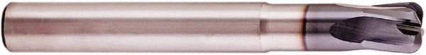 Niagara Cutter - 1/2", 4 Flute, Single End, Solid Carbide, 0.12" Corner Radius End Mill - 4" OAL, 20° Helix, Right Hand Flute, 1/2" LOC, Right Hand Cut, 1-1/2" Extended Reach - USA Tool & Supply