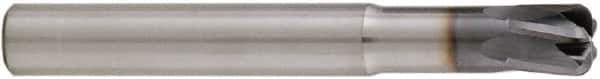 Niagara Cutter - 3/8", 5 Flute, Single End, Solid Carbide, 0.08" Corner Radius End Mill - 3" OAL, 20° Helix, Right Hand Flute, 3/8" LOC, Right Hand Cut, 1-1/8" Extended Reach - USA Tool & Supply