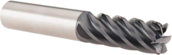 SGS - 1/2", 6 Flute, Single End, Solid Carbide, 0.03" Corner Radius End Mill - 3" OAL, 41° Helix, Right Hand Flute, 1-1/4" LOC, Right Hand Cut - USA Tool & Supply