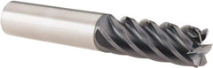 SGS - 1/2", 6 Flute, Single End, Solid Carbide, 0.03" Corner Radius End Mill - 3" OAL, 41° Helix, Right Hand Flute, 1-1/4" LOC, Right Hand Cut - USA Tool & Supply