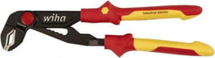 Wiha - 10" OAL, 2" Max Capacity, Water Pump Tongue & Groove Pliers - Straight Straight, Soft Grip Handles - USA Tool & Supply