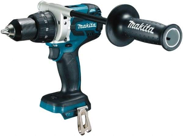 Makita - 18 Volt 1/2" Chuck Pistol Grip Handle Cordless Drill - 0-400 & 0-1500 RPM, Keyless Chuck, Reversible, Lithium-Ion Batteries Not Included - USA Tool & Supply