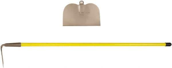 Ampco - 4-1/2" High x 6" Wide Square Aluminum Hoe - 55" Long Fiberglass Straight Handle - USA Tool & Supply