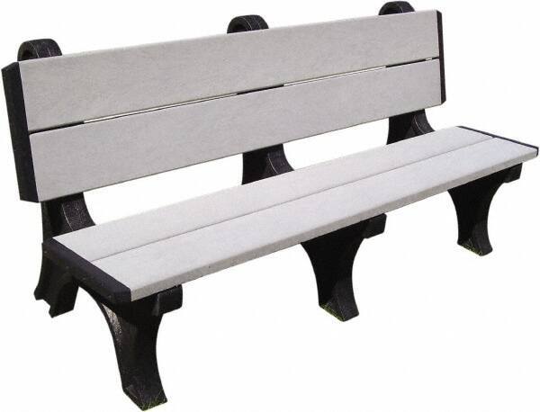 Vestil - 4' Long x 28" Wide, Recycled Plastic Bench Seat - USA Tool & Supply