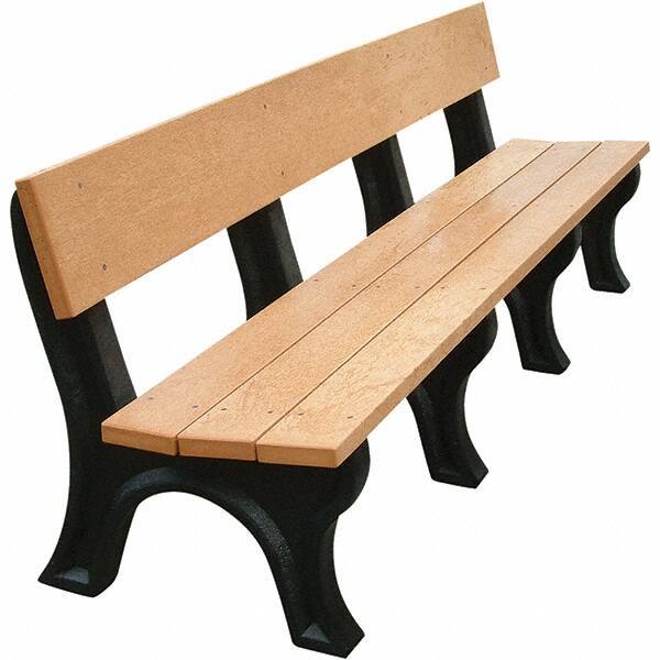 Vestil - 8' Long x 26-1/4" Wide, Recycled Plastic Bench Seat - USA Tool & Supply