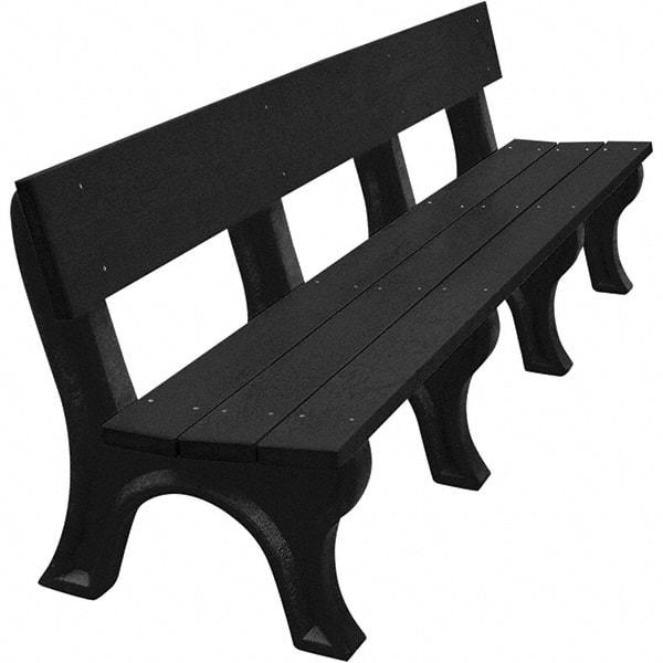 Vestil - 8' Long x 26-1/4" Wide, Recycled Plastic Bench Seat - USA Tool & Supply