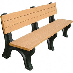 Vestil - 6' Long x 26-1/8" Wide, Recycled Plastic Bench Seat - USA Tool & Supply