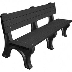 Vestil - 6' Long x 26-1/8" Wide, Recycled Plastic Bench Seat - USA Tool & Supply