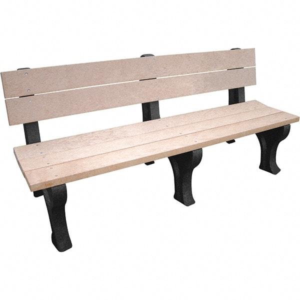 Vestil - 6' Long x 26-1/4" Wide, Recycled Plastic Bench Seat - USA Tool & Supply