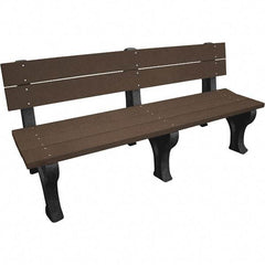 Vestil - 6' Long x 26-1/4" Wide, Recycled Plastic Bench Seat - USA Tool & Supply