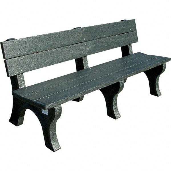 Vestil - 6' Long x 26-1/4" Wide, Recycled Plastic Bench Seat - USA Tool & Supply