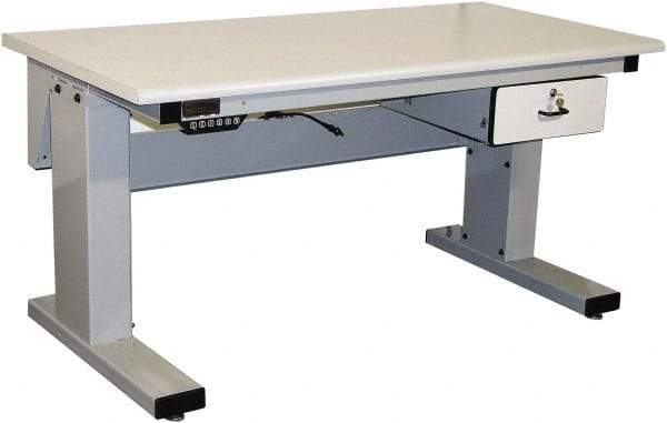 Proline - No Drawers, Work Bench - 1,000 Lb Capacity, Static Dissipative Top, Light Blue, 30" Wide x 30-1/2" High x 72" Long - USA Tool & Supply