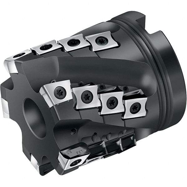 Walter - 2" Cut Diam, 3/4" Arbor Diam, 46mm Max Depth of Cut, Indexable Square-Shoulder Face Mill - 90° Lead Angle, 65mm High, XNHX1306..R & LNHX120604R Insert Compatibility, Through Coolant, Series M3255 - USA Tool & Supply