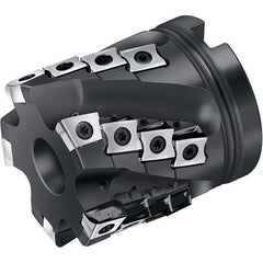 Walter - 2-1/2" Cut Diam, 1" Arbor Diam, 46mm Max Depth of Cut, Indexable Square-Shoulder Face Mill - 90° Lead Angle, 70mm High, XNHX1306..R & LNHX120604R Insert Compatibility, Through Coolant, Series M3255 - USA Tool & Supply