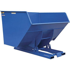 Vestil - 6,000 Lb Load Capacity, 5 Cu Yd, Steel Self-Dumping Hopper - 90" Wide x 79-3/8" Long x 64-3/8" High, Blue - USA Tool & Supply