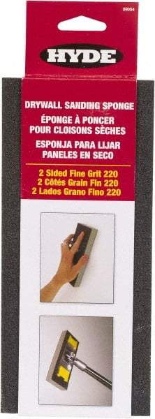 Hyde Tools - 4" Wide x 8" Long, Fine Grade Sanding Sponge - 220 Grit, 3/4" Thick, Doublesided - USA Tool & Supply