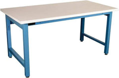 Proline - No Drawers, Work Bench - 5,000 Lb Capacity, Plastic Laminate Top, Light Blue, 36" Wide x 30" High x 60" Long - USA Tool & Supply