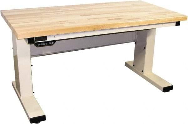 Proline - No Drawers, Work Bench - 1,000 Lb Capacity, Butcher Block Maple Top, Light Beige, 30" Wide x 30-1/2" High x 72" Long - USA Tool & Supply