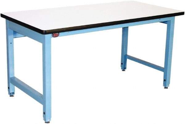 Proline - No Drawers, Work Bench - 5,000 Lb Capacity, Plastic Laminate Top, Light Blue, 36" Wide x 30" High x 60" Long - USA Tool & Supply