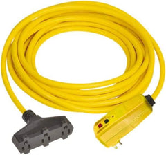 Tower - 3 Outlet, 125 Volt, 15 Amp Rating, Right Angle, Commercial, Industrial GFCI - 25 Ft. Long Cord - USA Tool & Supply