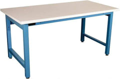 Proline - No Drawers, Work Bench - 5,000 Lb Capacity, Static Dissipative Top, Light Blue, 36" Wide x 30" High x 72" Long - USA Tool & Supply