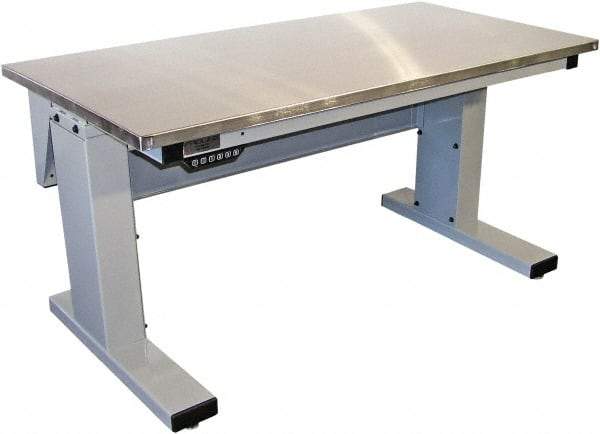 Proline - No Drawers, Work Bench - 1,000 Lb Capacity, Stainless Steel Top, Light Gray, 30" Wide x 30-1/2" High x 72" Long - USA Tool & Supply