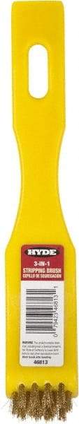 Hyde Tools - Wire Surface Preparation Brush - 2-1/2" Bristle Length, Nylon Handle - USA Tool & Supply