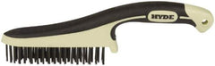 Hyde Tools - Steel Surface Preparation Wire Brush - 1" Bristle Length, 5" Wide - USA Tool & Supply