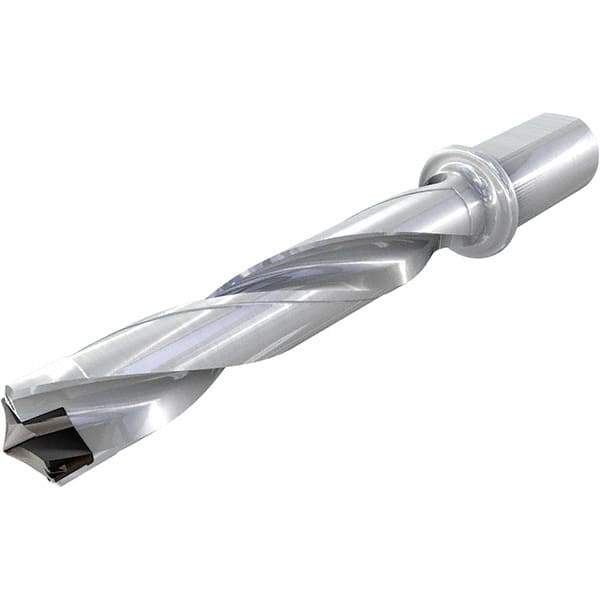 Iscar - 1.535 to 1.575" Diam, 5xD, 7.67" Max Drill Depth, 1-1/4" Shank Diam, 11.8" OAL, Replaceable Tip Drill - HFP-IQ Insert, 39 Seat Size, DFN Toolholder, Series ChamIOdrill - USA Tool & Supply