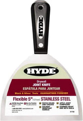 Hyde Tools - 5" Wide Flexible Blade Stainless Steel Joint Knife - Flexible, Nylon Handle - USA Tool & Supply