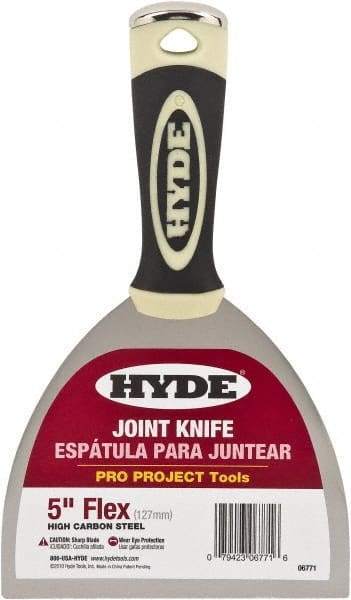 Hyde Tools - 5" Wide Flexible Blade Carbon Steel Joint Knife - Flexible, Polypropylene Handle - USA Tool & Supply