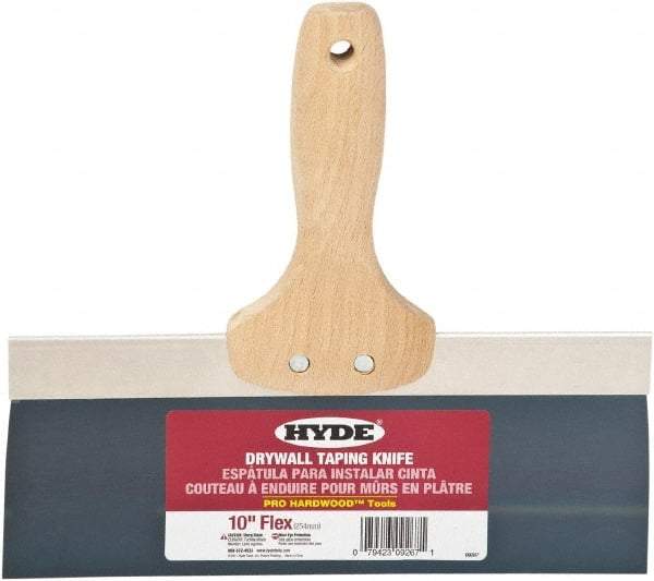 Hyde Tools - 10" Wide Flexible Blade Steel Joint Knife - Flexible, Hardwood Handle - USA Tool & Supply