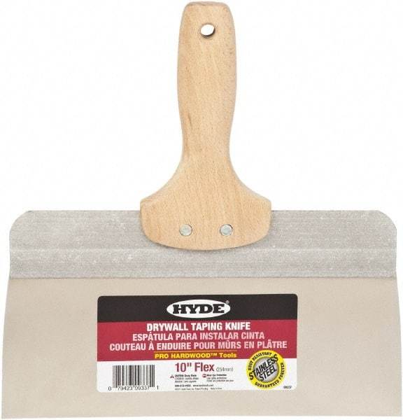 Hyde Tools - 10" Wide Flexible Blade Stainless Steel Joint Knife - Flexible, Hardwood Handle - USA Tool & Supply