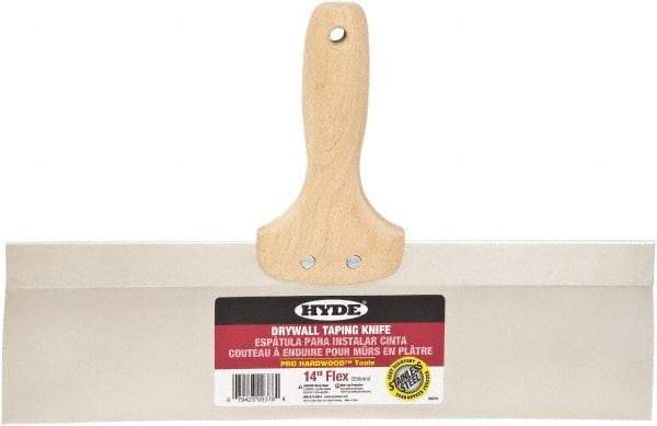 Hyde Tools - 14" Wide Flexible Blade Stainless Steel Joint Knife - Flexible, Hardwood Handle - USA Tool & Supply
