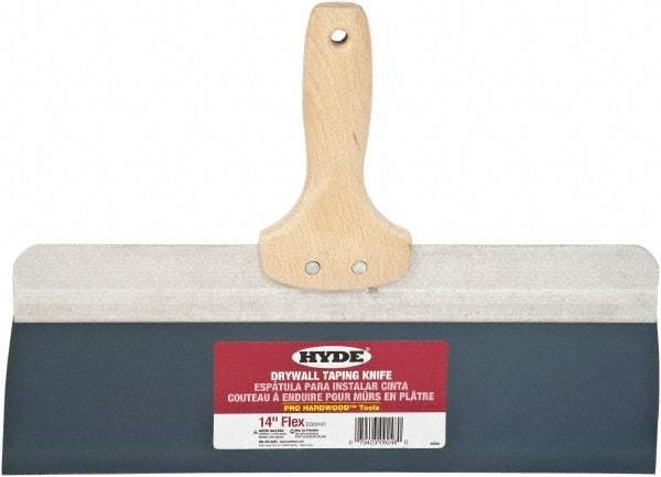 Hyde Tools - 14" Wide Flexible Blade Steel Joint Knife - Flexible, Hardwood Handle - USA Tool & Supply