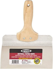 Hyde Tools - 8" Wide Flexible Blade Stainless Steel Joint Knife - Flexible, Hardwood Handle - USA Tool & Supply