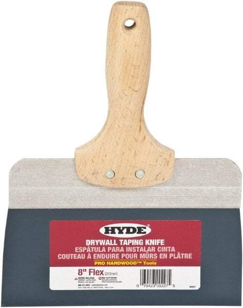 Hyde Tools - 8" Wide Flexible Blade Steel Joint Knife - Flexible, Hardwood Handle - USA Tool & Supply