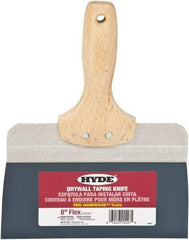 Hyde Tools - 8" Wide Flexible Blade Steel Joint Knife - Flexible, Hardwood Handle - USA Tool & Supply