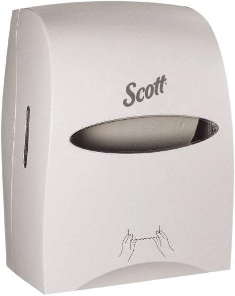 Scott - Hands Free, Plastic Paper Towel Dispenser - 16.13" High x 12.63" Wide x 10.2" Deep, 1 Roll, White - USA Tool & Supply