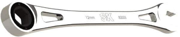 SK - 12mm 6 Point Combination Wrench - 8.56" OAL, Steel, Full Polish Finish - USA Tool & Supply