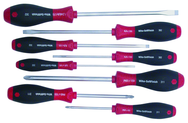 8 Piece - SoftFinish® Cushion Grip Screwdriver Set - #30298 - Includes: Slotted 3.0 - 8.0mm Phillips #1 - 3 - USA Tool & Supply