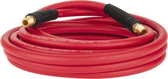 PRO-SOURCE - 1/4" ID x 0.4921" OD 25' Long Multipurpose Air Hose - MNPT x MNPT Ends, 300 Working psi, -40 to 180°F, 1/4" Fitting, Red - USA Tool & Supply