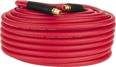 PRO-SOURCE - 3/8" ID x 0.6496" OD 100' Long Multipurpose Air Hose - MNPT x MNPT Ends, 300 Working psi, -40 to 180°F, 1/4" Fitting, Red - USA Tool & Supply