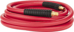 PRO-SOURCE - 3/8" ID x 0.6496" OD 25' Long Multipurpose Air Hose - MNPT x MNPT Ends, 300 Working psi, -40 to 180°F, 1/4" Fitting, Red - USA Tool & Supply