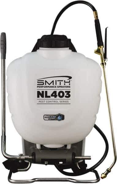 Smith Performance Sprayers - 4 Gal Chemical Safe Garden Backpack Sprayer - Use with Cleaners/Degreasers, Polyethylene Tank, Wide Mouth, Reinforced Hose - USA Tool & Supply